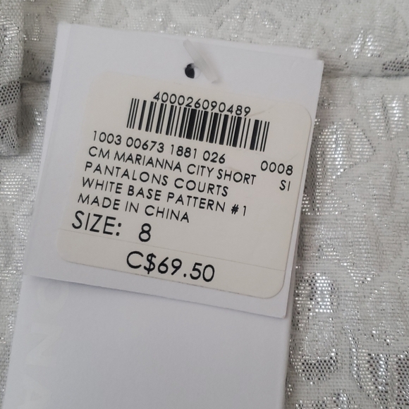 White Metallic shorts - Picture 3 of 6